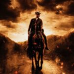 Silhouette of a rider on horseback