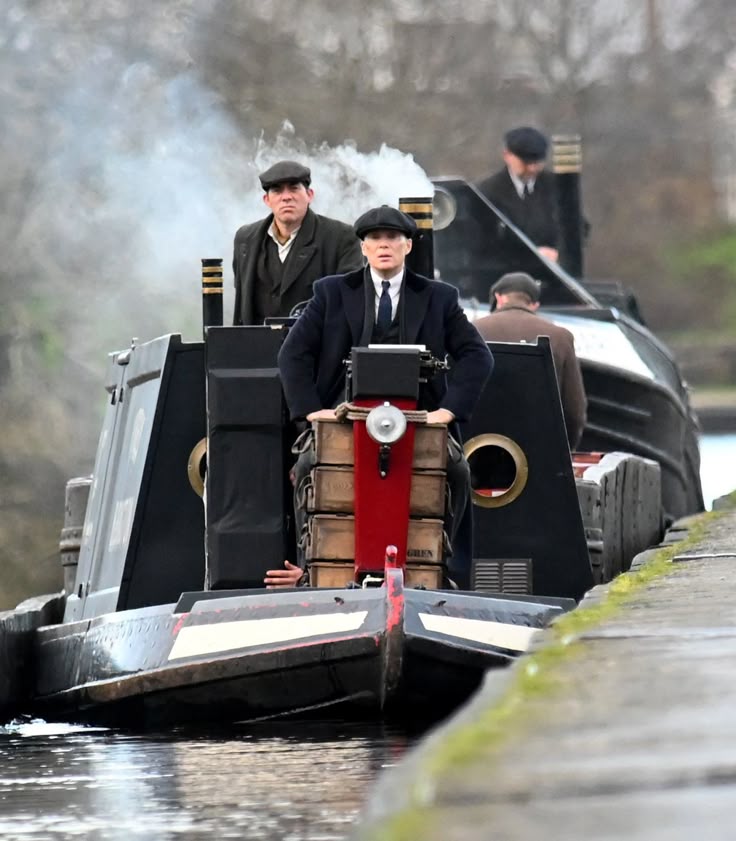Boats on a canal, historical setting.
